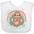 thumbnail image 3 of Inktastic Sloth Yoga Rainbow Girls Baby Bib, 3 of 4