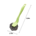 thumbnail image 3 of MERILER Stainless Steel Long Handle Cleaning Brush with Metal Scouring Pads - Efficient Kitchen Scrubber for Dishes, Pots, and More, 3 of 7