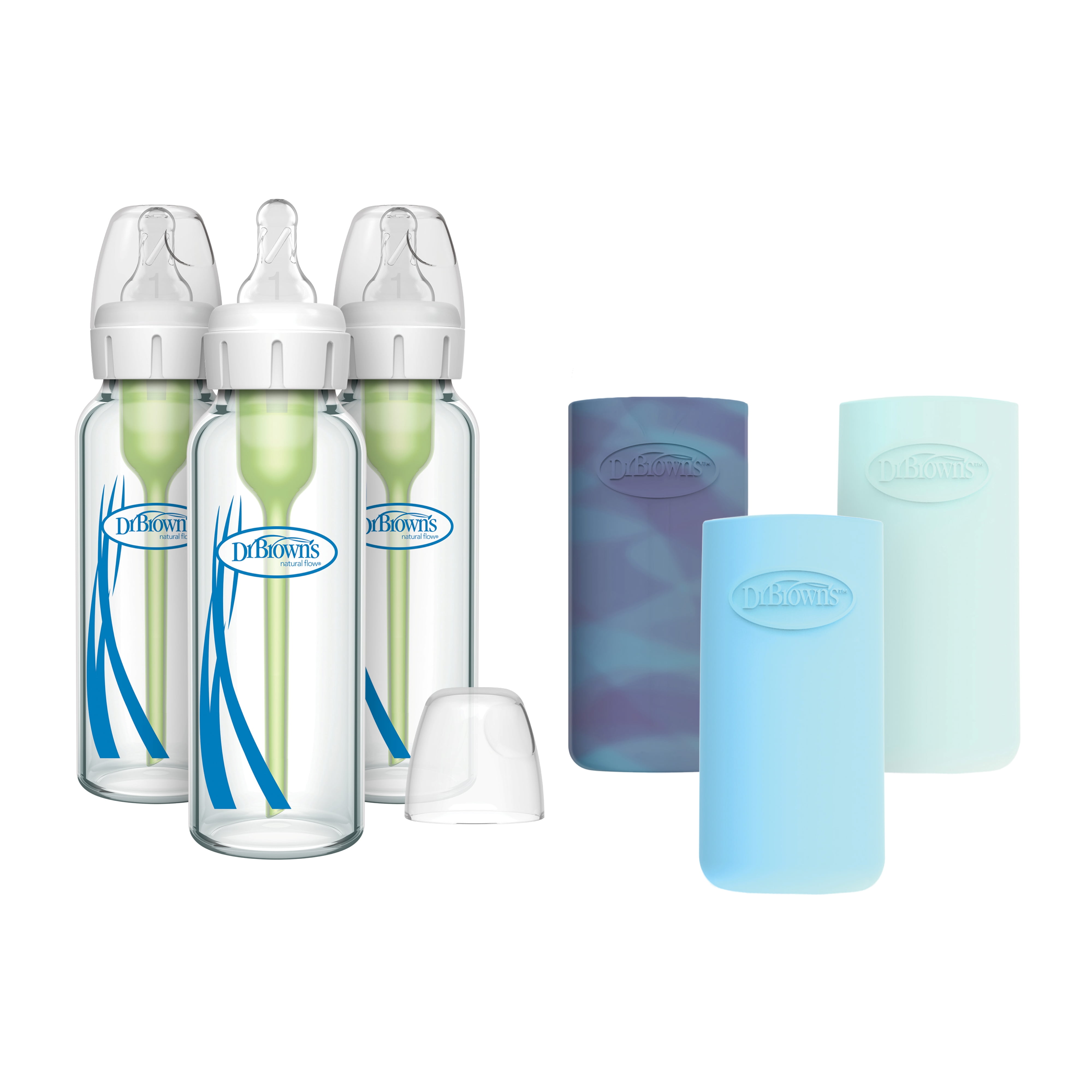 Free Shipping! Dr. Brown's Anti-Colic Glass Baby Bottles 8 oz/250