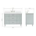 thumbnail image 5 of ARIEL Monroe 49 Inch Single Rectangle Sink Bathroom Vanity With Pure White Quartz Countertop 1.5 Inch Edge In Grey, 5 of 8