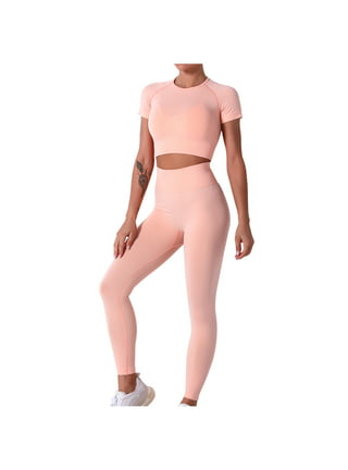 Women Solid Color 2 Pieces Yoga Pants Suit Crop Tank Top Tummy Control  Legging Suit Sexy Casual Jogging Sports Set, Beige, Large : :  Clothing, Shoes & Accessories