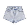 thumbnail image 3 of CPNG Teen Girls Slim Fit Jeans Shorts Summer Bow Embroidered Pocket Short Jeans Outerwear Casual Shorts(Light Blue,15 Years), 3 of 8