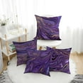 thumbnail image 2 of Purple Gold Marble Pillow Covers Set of 4 18"x18" Abstract Decorative Throw Pillow Cases for Sofa Couch Bed Chair Living Room Elevate Your Space with Luxurious Purple and Gold Cushion Covers, 2 of 6