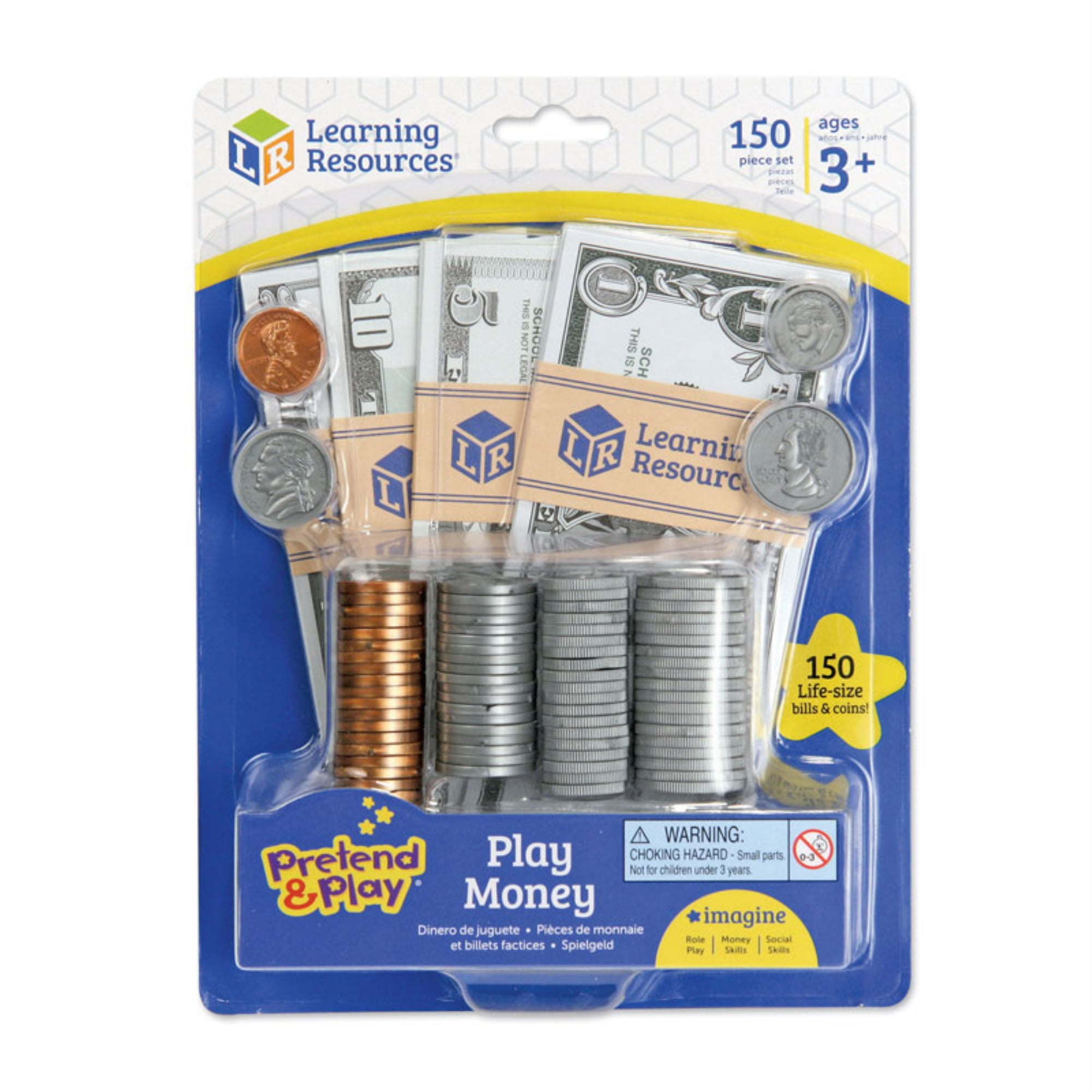 Lot of 4 Felt Money Set Bills Coins Money Management Math Toy 