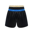 thumbnail image 2 of inlzdz Kids Boys MMA Shorts Kickboxing Fighting Shorts Martial Arts Muay Thai Boxing Trunks Sportwear Blue&Gold 14, 2 of 3