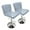 Grey, variant on WYDK Extra Large Faux Leather Barstools Set of 2 - Adjustable Counter Height Armless Chairs with Larger Base, Swivel Stool for Bar, Living Room, Dining Room - Grey