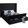 thumbnail image 2 of Meridian Furniture Kiki Solid Wood and Velvet Queen Bed in Black, 2 of 6