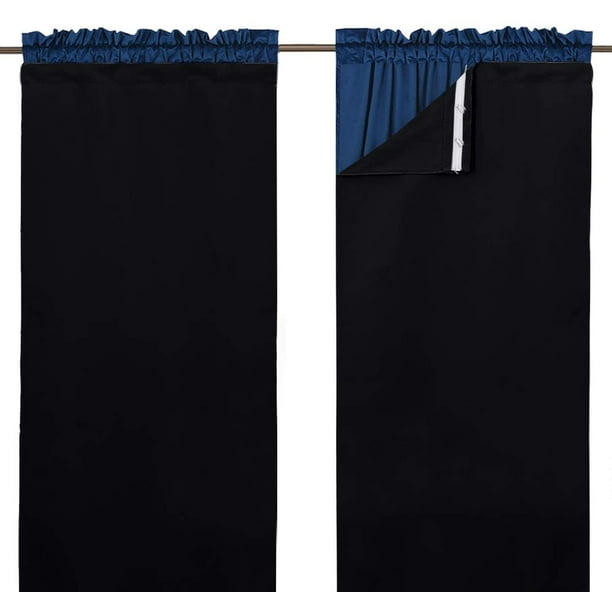 Blackout Dries Window Curtain Liners Thermal Insulated Rod Pocket Curtains Darkening For 95 Inch 2 Pieces With Hooks Each 27 X 92 Black Com Thermal Insulated Rod Pocket Curtains, 92 Inch Curtains