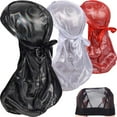 thumbnail image 1 of GFDYREE 3 Pcs Pack de Durags Soyeux pour Hommes Vagues, Satin Doo Rag, Récompense 1 Casquette Vague, 1 of 7