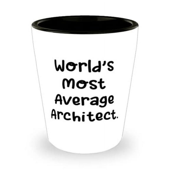 Unique Architect Gifts, World's Most Average Architect, Unique Shot Glass For Colleagues From Friends