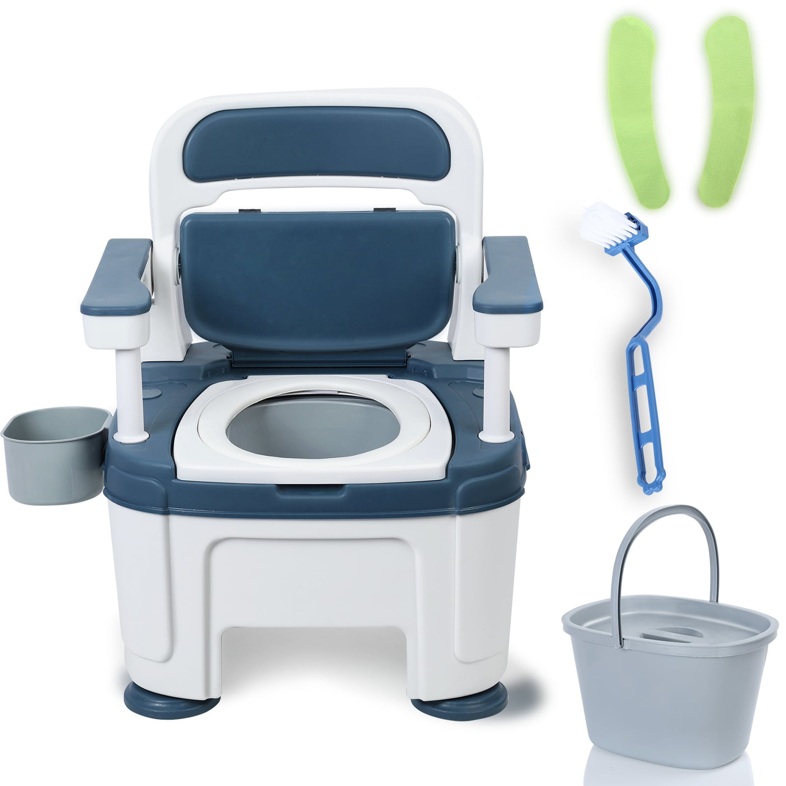 DMI Rolling Shower Toilet Chair FSA Eligible 250 lb. Capacity Locking Wheels White Walmart