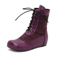 thumbnail image 6 of Bnwani Women Boots New Winter Fashion Toe Flat Ankle Versatile Casual Boot Purple Size 6, 6 of 9