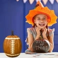 thumbnail image 6 of 7.87inch Football Pumpkin Resin Desktop Ornament – Halloween Themed Home Decoration for Living Rooms, Parties & Desks(1PC), 6 of 8