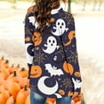 thumbnail image 7 of Women's Halloween Printed Cardigan Long Sleeve Open Front Knit Outwear Over Coats Plus Size Knit Sweater Top, 7 of 7