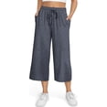 thumbnail image 1 of Pantalones capri TARSE para mujer, de entrenamiento y yoga, color azul oscuro, 1 of 4