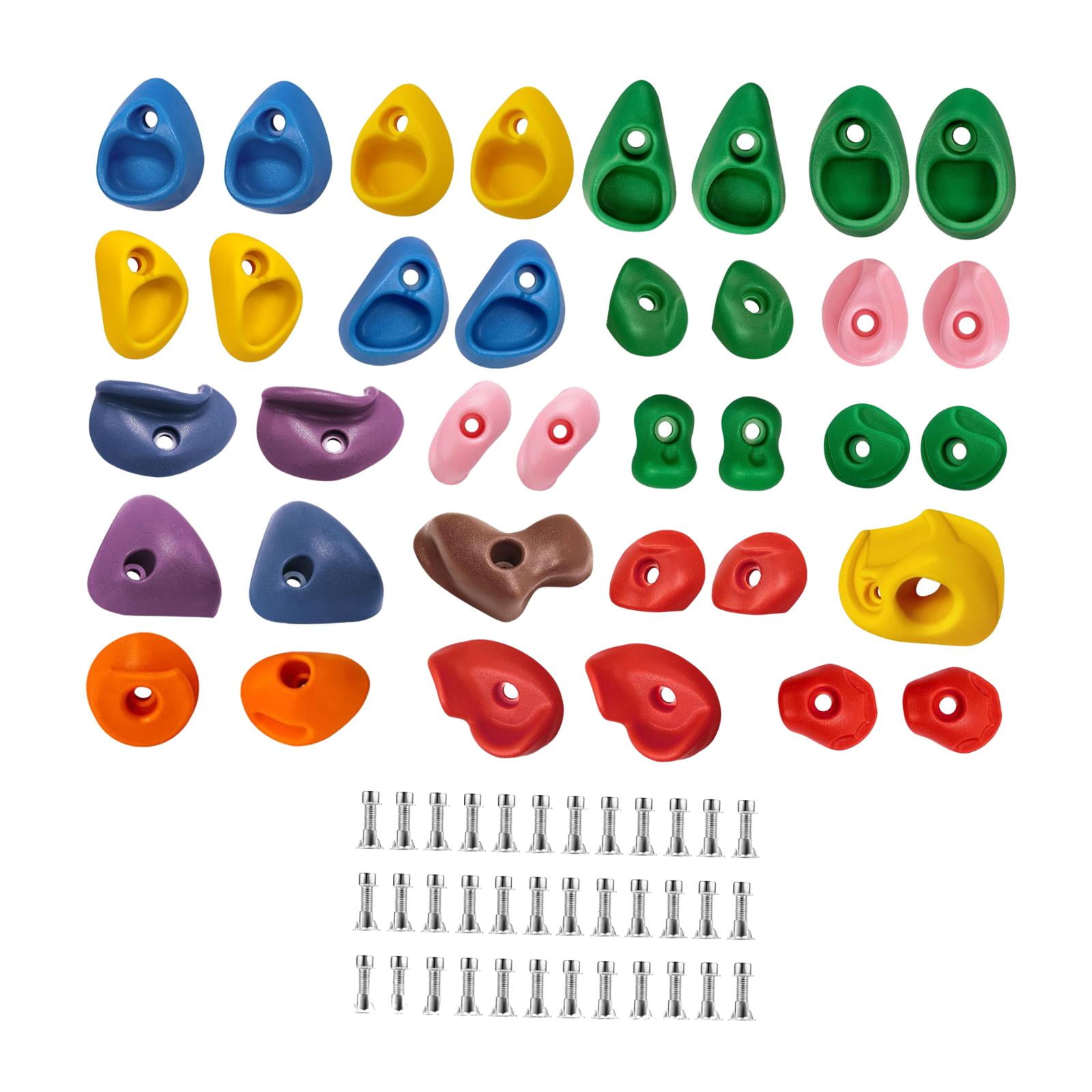 harayaa 36 Pieces Rock Climbing Holds Support Gift Anti Slip for Kids Climbing Rock Wall