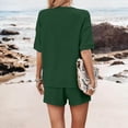 thumbnail image 5 of Zynoxe Two Piece Sets for Women Trendy V Neck Button-Up Short Sleeve Top Elastic Waist Shortsset Comfy Breathable Cotton Womens Sets Versatile Casual Solid Color Summer Outfits L, 5 of 10