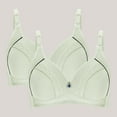 thumbnail image 2 of Bigersell Backless Strapless Bra New Woman's Embroidered Seamless Comfortable Breathable Bra Underwear No Underwire Two Piece Set Racerback Bra Style F-1054 Mint Green 46, 2 of 3
