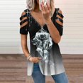 thumbnail image 2 of Top con cremallera y cuello en V de manga corta con hombros descubiertos para mujer con blusa recortada Pompotops hkajfhjk466136, 2 of 4