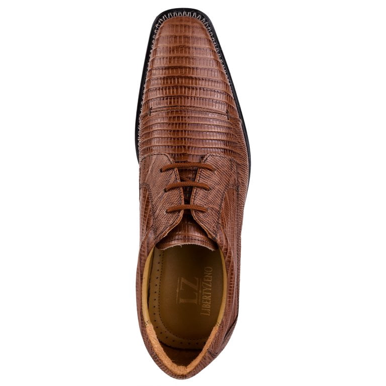 LIBERTYZENO Men\'s Tan Dress Shoes 913-Tan Debonair Full Grain Genuine Leather Oxford Style Dress Shoes  main image 4