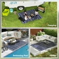 thumbnail image 4 of Outsunny Outdoor Patio Rug, Large Camping Carpet with Carrying Bag, 8' x 10' Waterproof Plastic Straw, Reversible, Blue & White Geometric, 4 of 9