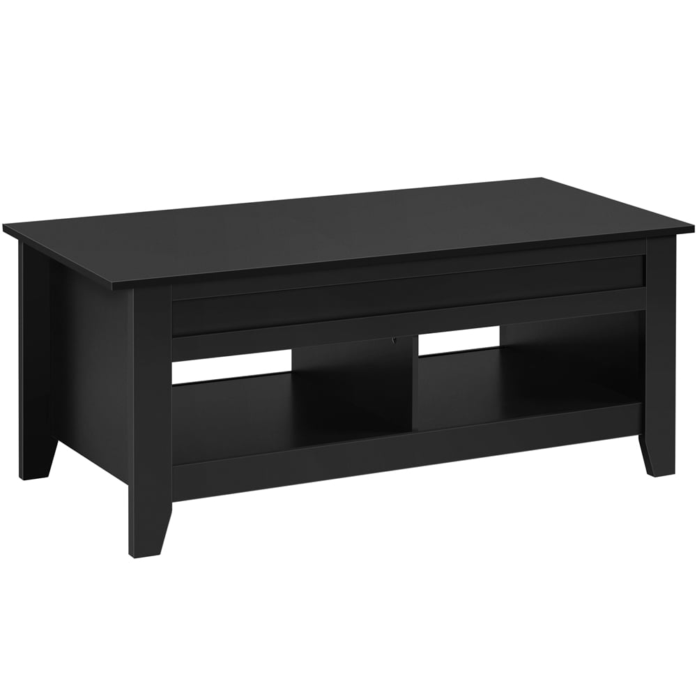 Alden Design 47.5" Lift Top Coffee Table with 2 Storage Compartments for Livingroom, Black
