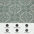 thumbnail image 6 of World Rug Gallery Transitional Floral Circles Textured Flat Weave Indoor/Outdoor Area Rug - GREEN 5' X 7', 6 of 9