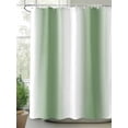 thumbnail image 2 of Sage Green White Ombre Standard Shower Curtain Set, Waterproof Shower Curtains for Bathroom, Modern Abstract Art Farmhouse Gradient Washable Fabric Bath Curtain for Bathtub with Hooks 72x72 Inches, 2 of 6