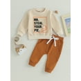 thumbnail image 2 of Faithtur Toddler Boys 2PCS Pants Sets Long Sleeve Letter Print Sweatshirt Tops and Drawstring Pants Sets, 2 of 9