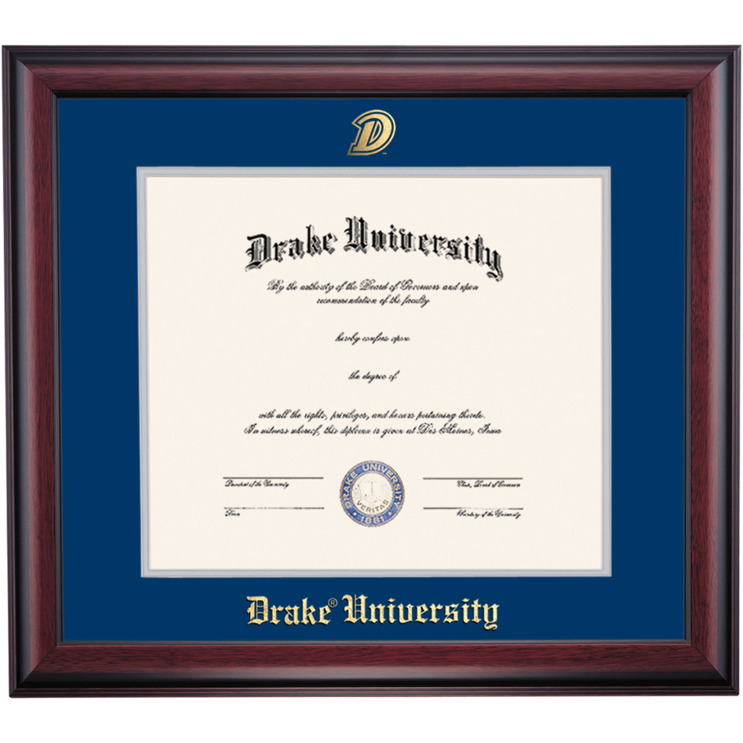 OCM Diploma Frame for Drake University, 19" x 21" Law Diplomas Frame
