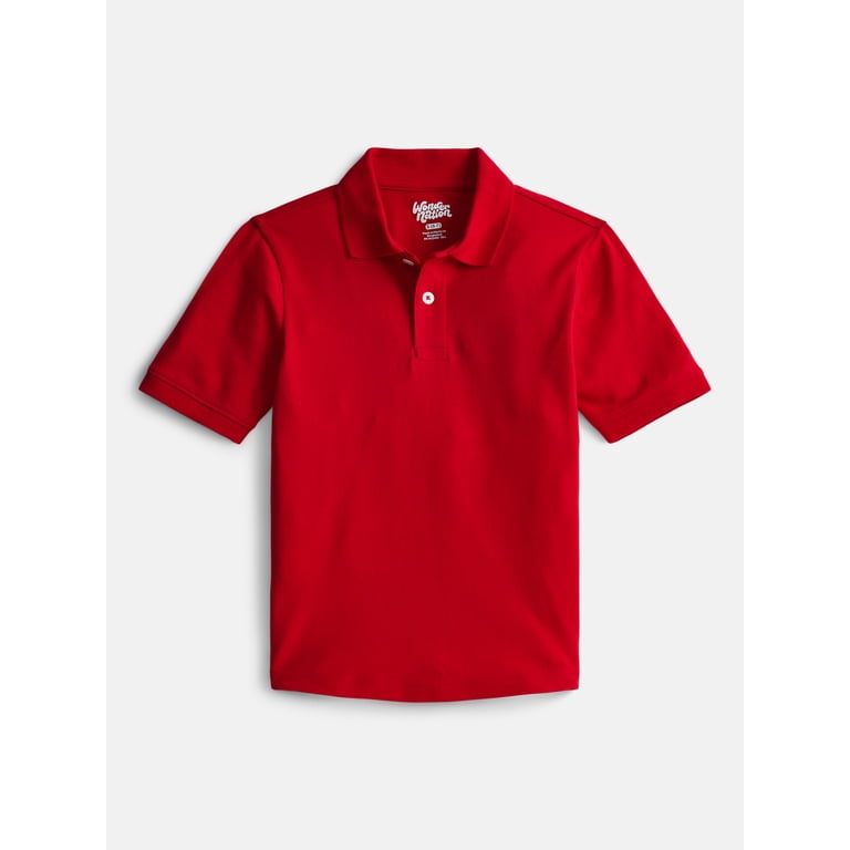 Wonder Nation Boys School Uniform Pique Polo, 2-Pack photo 2