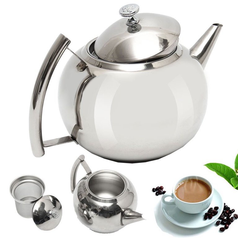 1L /1.5L/2L Teapot Stainless Steel Coffee Tea Kettle With Infuser