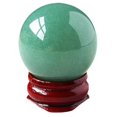 thumbnail image 2 of Crystal Ball with Wood Base for Home Decor Display Stand Green Synthesis Material 7 Inch, 2 of 5