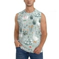 thumbnail image 3 of Uemuo Goose and Doodle Flowers Pattern Men's Sleeveless T-Shirt,Muscle Athletic Tank Top, Moisture-wicking Quick-dry Breathable Classic Tee Top for Gym Run Outdoor Sports-, 3 of 8