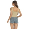 thumbnail image 4 of Womens Ribbed Crop Top 2024 Square Neck Sleeveless Sexy Summer Knit Tops Basic Tank Tops, 4 of 6