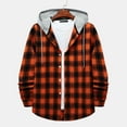 thumbnail image 4 of 2025 Fall Winter Plaid Shirt for Men Hooded Long Sleeve Collar Button Down Shirt Regular Fit Flannel Cozy Mens Shirt, 4 of 9