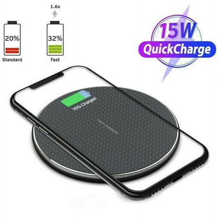 15W Wireless Charger Fast Charging Pad for Samsung iPhone Cell Phone Universal