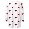 thumbnail image 4 of Trendy Shirt for Women Heart Blouse Crewneck Tunic Tshirts Juniors Plus Size Tees Outfits Fashion Valentines Day, 4 of 5
