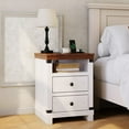 thumbnail image 3 of QinaQin 1PC Nightstand with Charging Station, 2 Drawers, USB & Outlets, White, 3 of 7