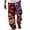 Purple, variant on Men African Dashiki Traditional Casual Trouser Summer Holiday Ankara Beach Floral Pants Purple L