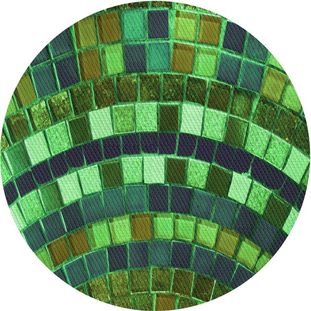 Ahgly Company Machine Washable Indoor Round Transitional Dark Forest Green Area Rugs, 3' Round