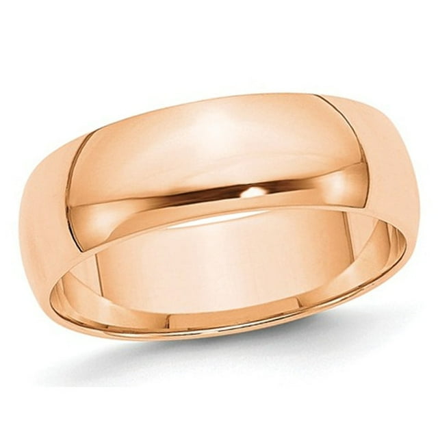 Ladies or Mens 10K Rose Pink Gold 6mm Wedding Band Ring