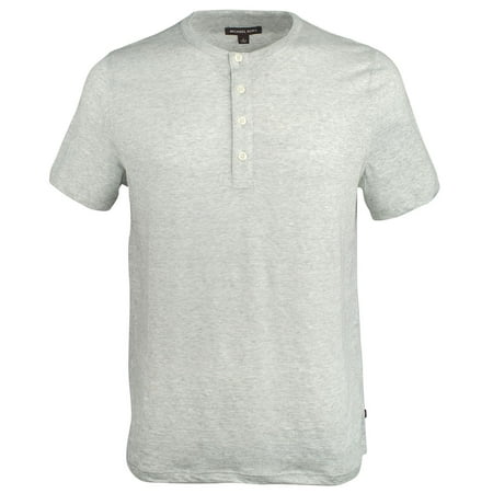 NEW Gray Heathered Mens Size XL Henley Cotton Shirt