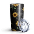 thumbnail image 2 of Sunflowers 20oz Tumbler Stainless Steel Double Wall Vacuum Insulated Coffee Mug Travel Cups for Wife Mom Daughter Sister Friend Coworker, Metal Straws and Brush, 2 of 7