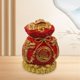 thumbnail image 5 of Bendición en forma de bolsa, hucha, arte, escultura, artesanía, estatuilla de sapo dorado de tres patas para regalos de boda, tiendas, decoración del Rojo Macarena Estatua de resina, 5 of 8
