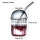 thumbnail image 4 of Glass Drinking Jar with Lid Straw Reusable Boba Mug for Fruit Juice Drinks Iced Coffee Smoothie Soda Milk, Striped Style Glass, Smoke Gray, 4 of 5