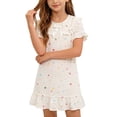 thumbnail image 2 of Robe de Nuit pour Filles, Manches Courtes, Col Rabattu, Imprimé d'Été, Tenue d'Intérieur, Chemise de Nuit pour Tout-Petit, 2 of 7