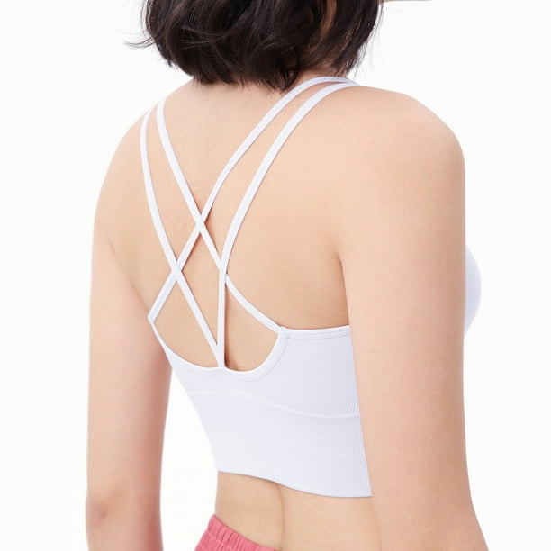 Women's White Camisole With Built-in Bra For Underwear Or Basic Wear