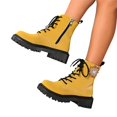 thumbnail image 5 of Willtoo Womens Ankle Boots Platform Chunky High Heel Lace Up Combat Boots Short Booties, 5 of 5
