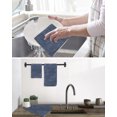 thumbnail image 5 of Navy Blue Kitchen Dish Towels for Drying Dishes Set of 3, Farmhouse Vintage Blue Solid Color Modern Waffle Weave Microfiber Hand Tea Bathroom Towels Quick Dry & Absorbent Towel 15.7x23.6, 5 of 7